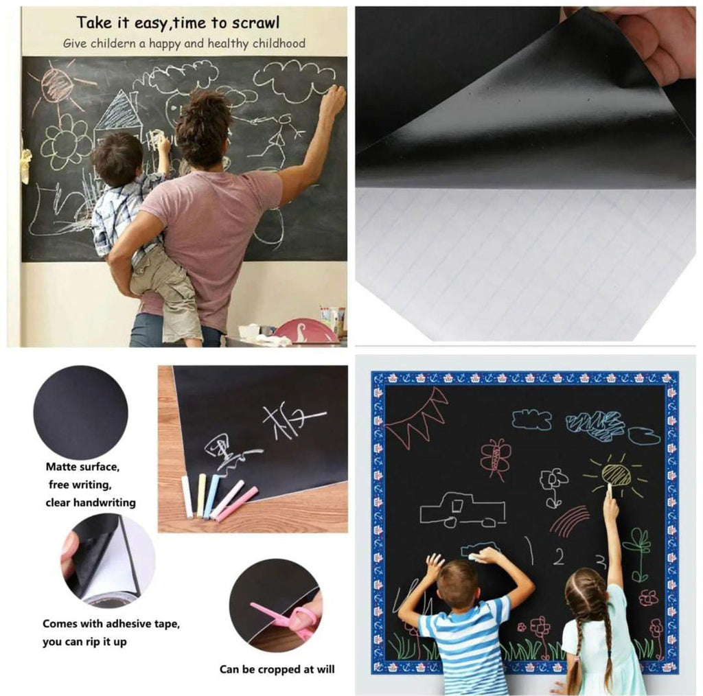 Versatile Adhesive Chalkboard: Transform Any Surface Instantly! Art and Crafts KidosPark