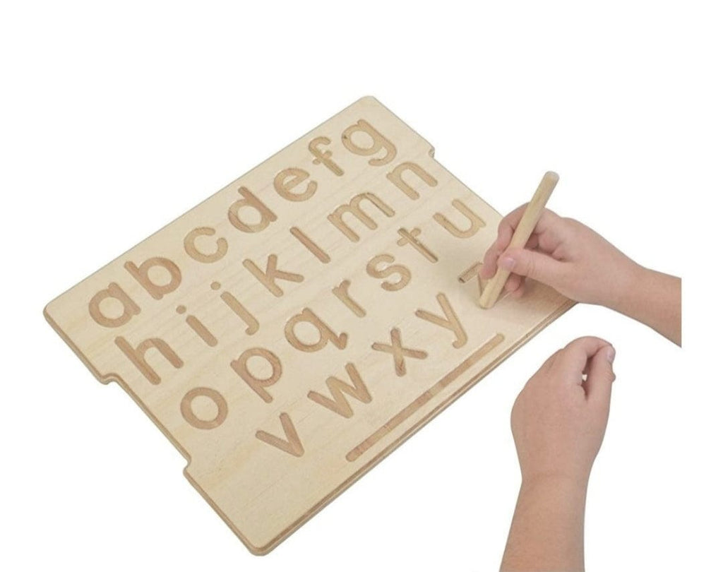 Wooden Alphabet (Upper case and Lower case) tracing board Educational toy KidosPark